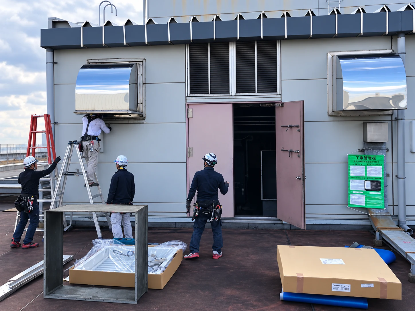 工場の排気・換気ファン交換工事